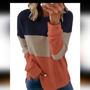 Color Blocked Shirt Long Sleeves XL